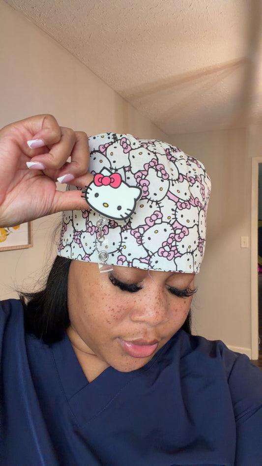 Hello Kitty Scrub Cap & Badge Clip